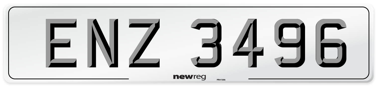 ENZ 3496 Number Plate from New Reg